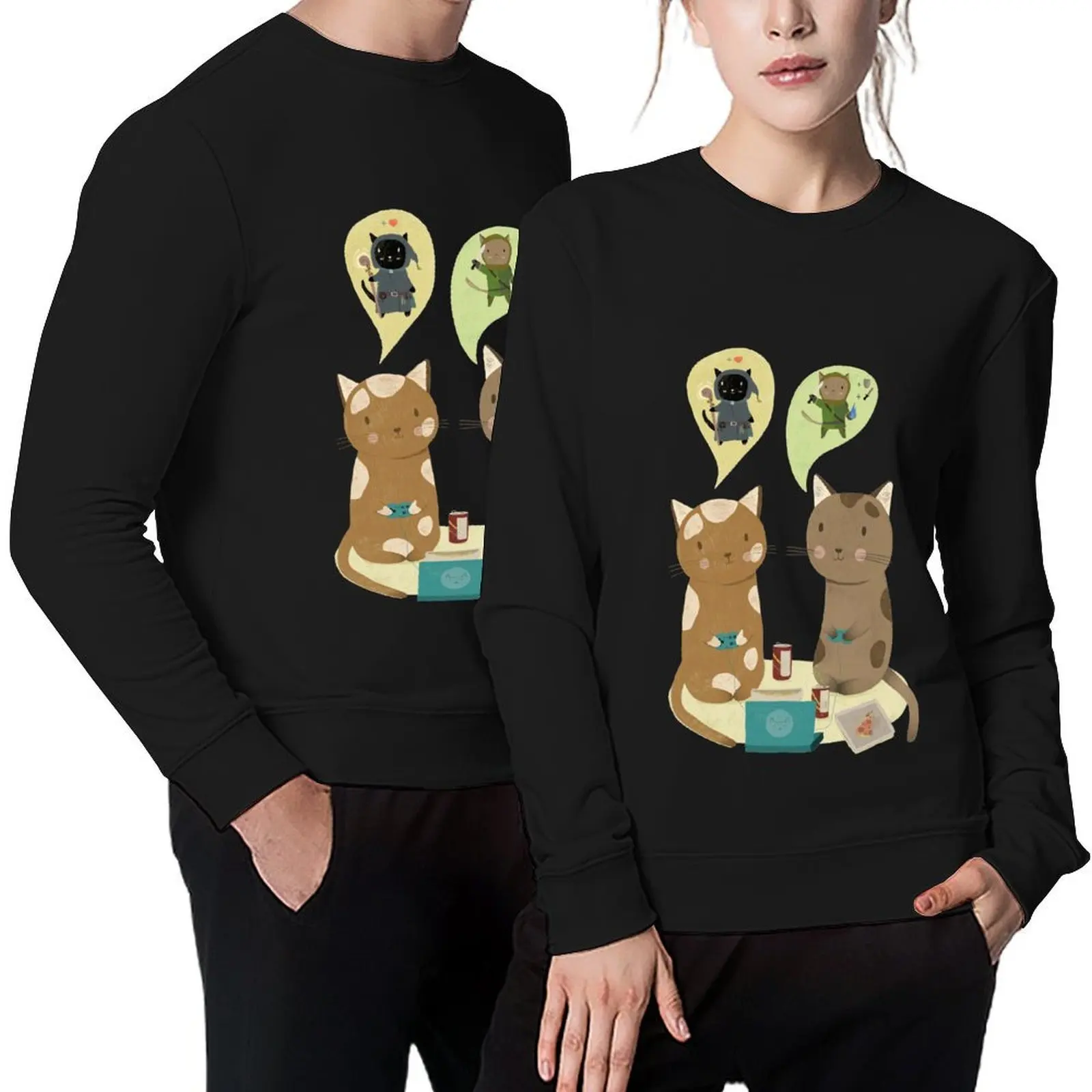 

Geek Cats Pullover tracksuit men male clothes japanese style men's winter sweater hooded sweatshirt