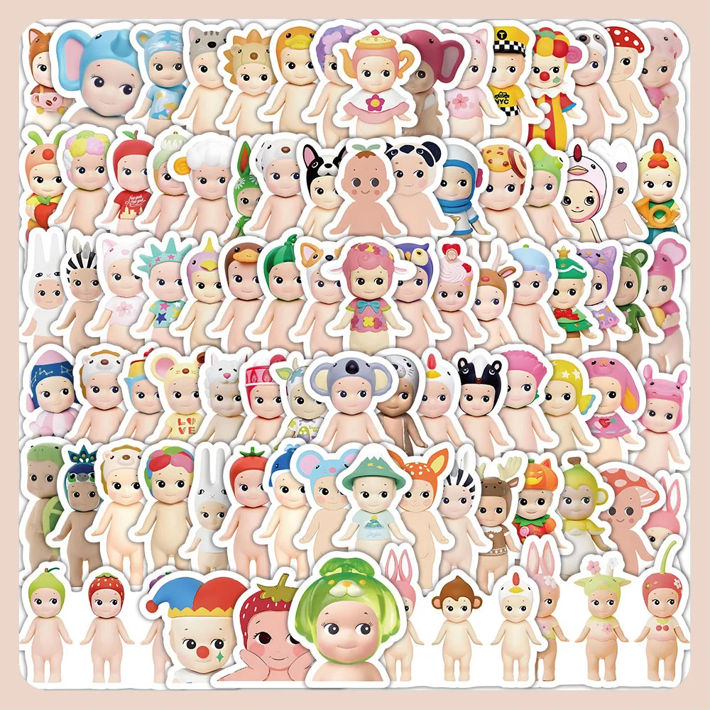 100PCS Sonny Angel Stickers Cute Cartoon Graffiti Sticker Luggage Laptop Guitar Car Bike DIY Decals Scrapbook Kids Toys