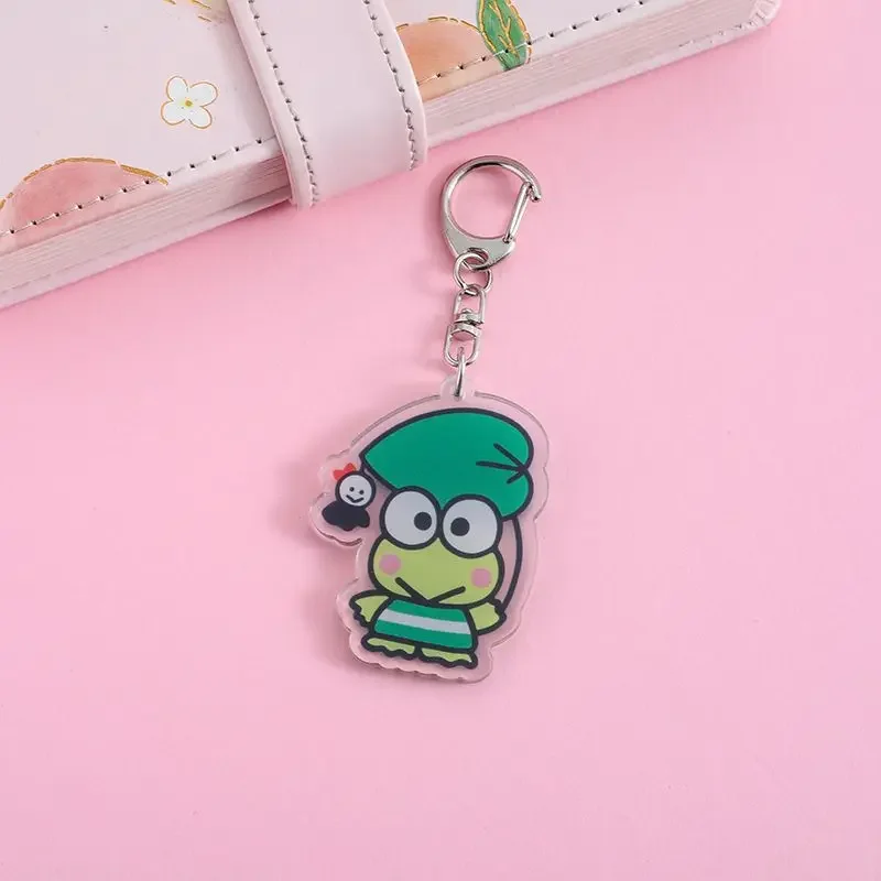 Acrylic Cartoon Anime Pendant Keychains Holder Car Key Chain Key Ring Bag Hanging Jewelry Gifts Accessories KEROKERO KEROPPI