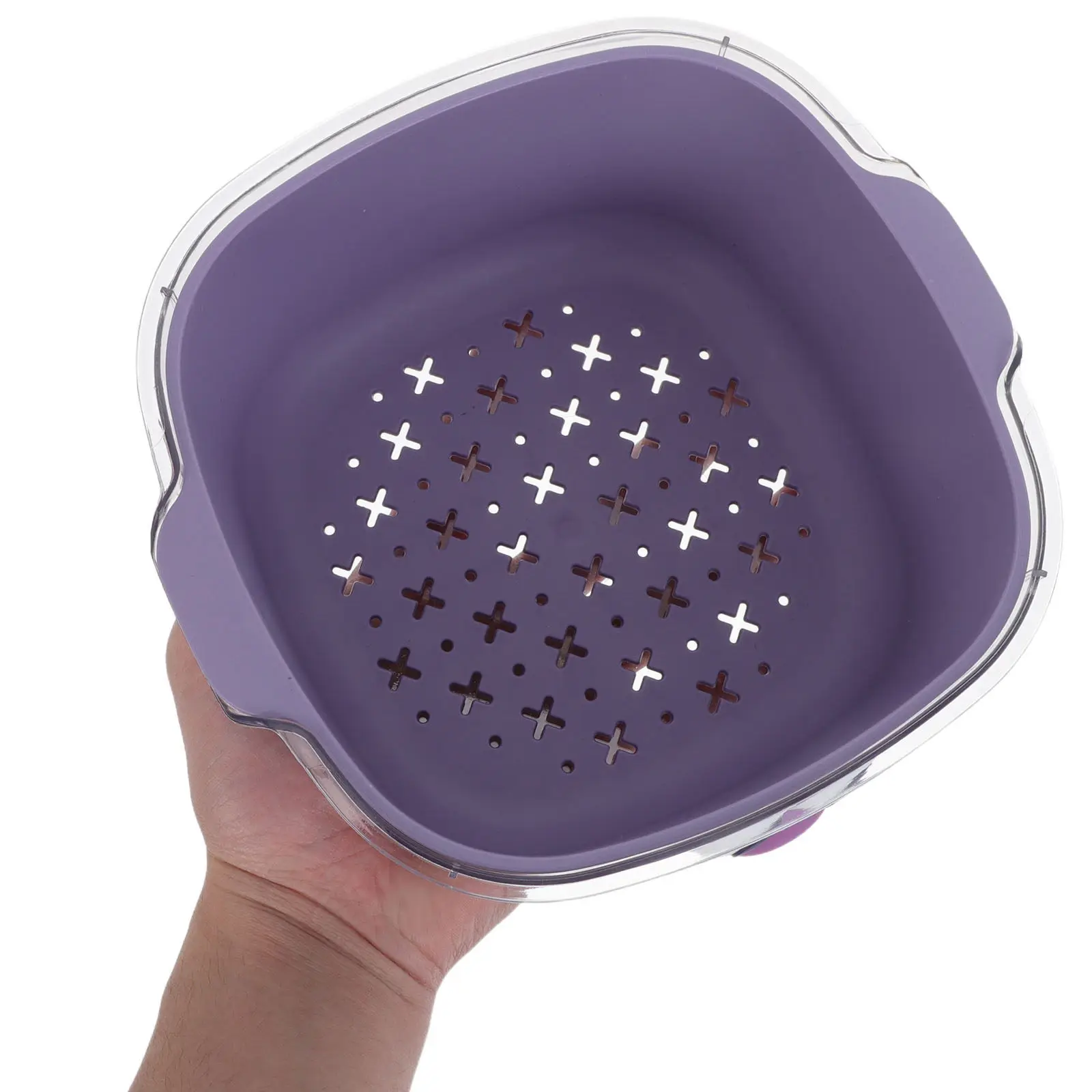 

Набор из 2 многофункциональных двухслойных корзин-дуршлагов для мытья фруктов и овощей, портативная кухонная корзина для мытья фруктов