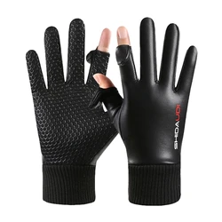 Motorcycle Gloves Thin Fleece Lining Thermal Riding Touch Screen Waterproof Full-finger Cover Motorbike Cycling Riding Snow Ski