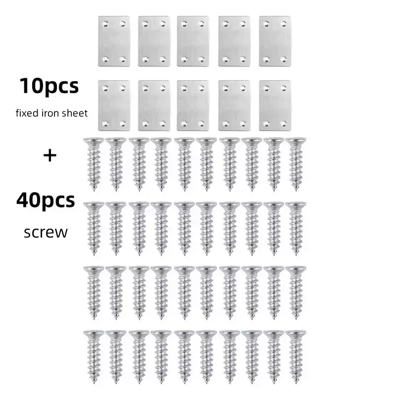 10Pcs Stainless Steel Angle Code Fixing Bracket Iron Plate for Furniture Quick Links image 2