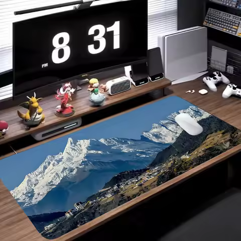 Snowy Mountain Mouse Pad Large Gaming Mousepad Gaming Accessories Laptop Office Rubber Non-Slip Rubber Stitched Edge Deskpad