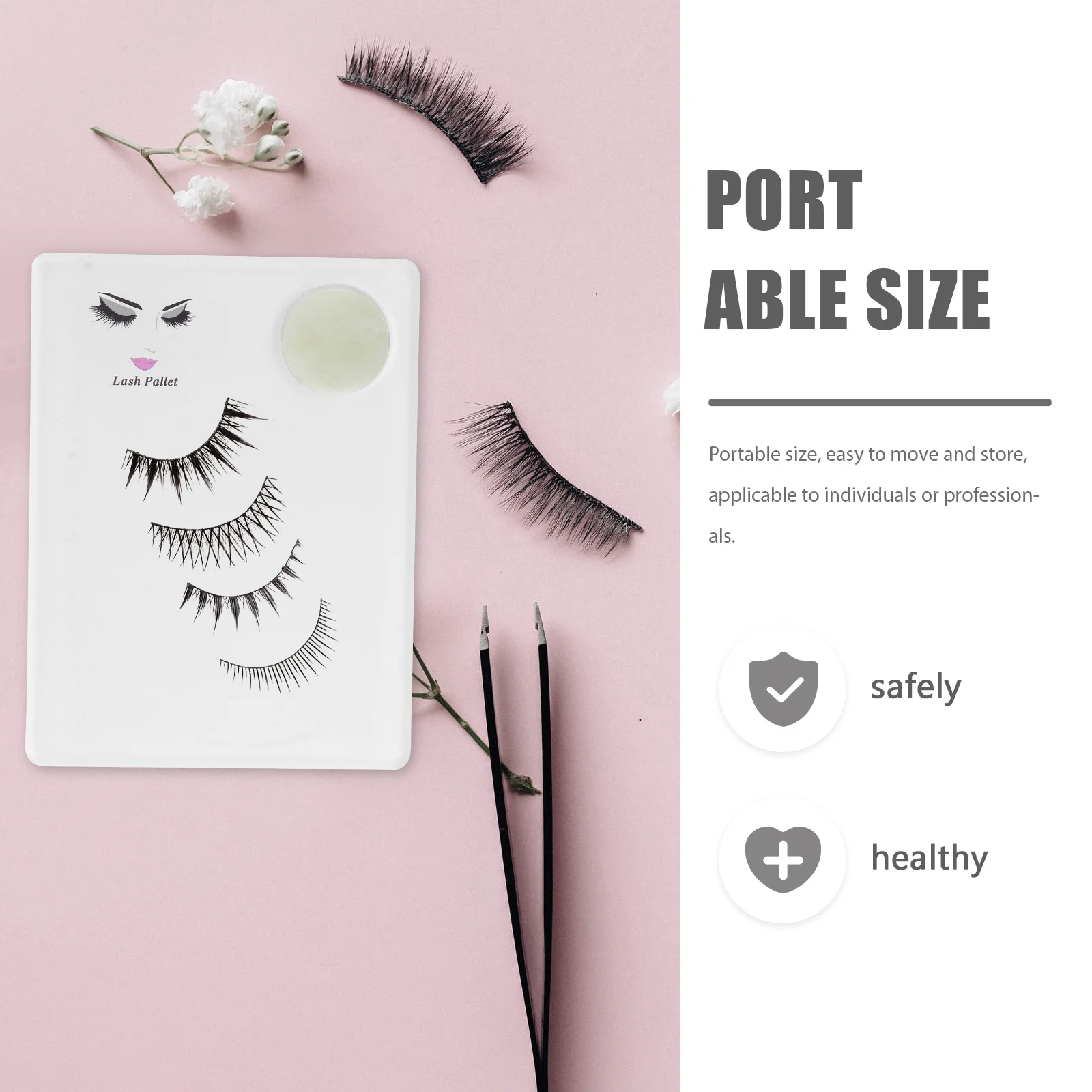 لوحة تطعيم الرموش، مادة زجاجية أكريليك آمنة، تصميم مدمج، حامل تمديد رموش متين وقابل لإعادة الاستخدام، مستلزمات صالون التجميل #3