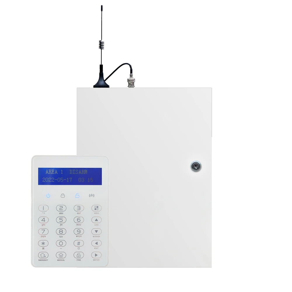 FC-7668 Pro Alarm System Wired ABS Control Panel with PSTN/IP App Remote & Motion Sensor for Industrial/Office/Home Use