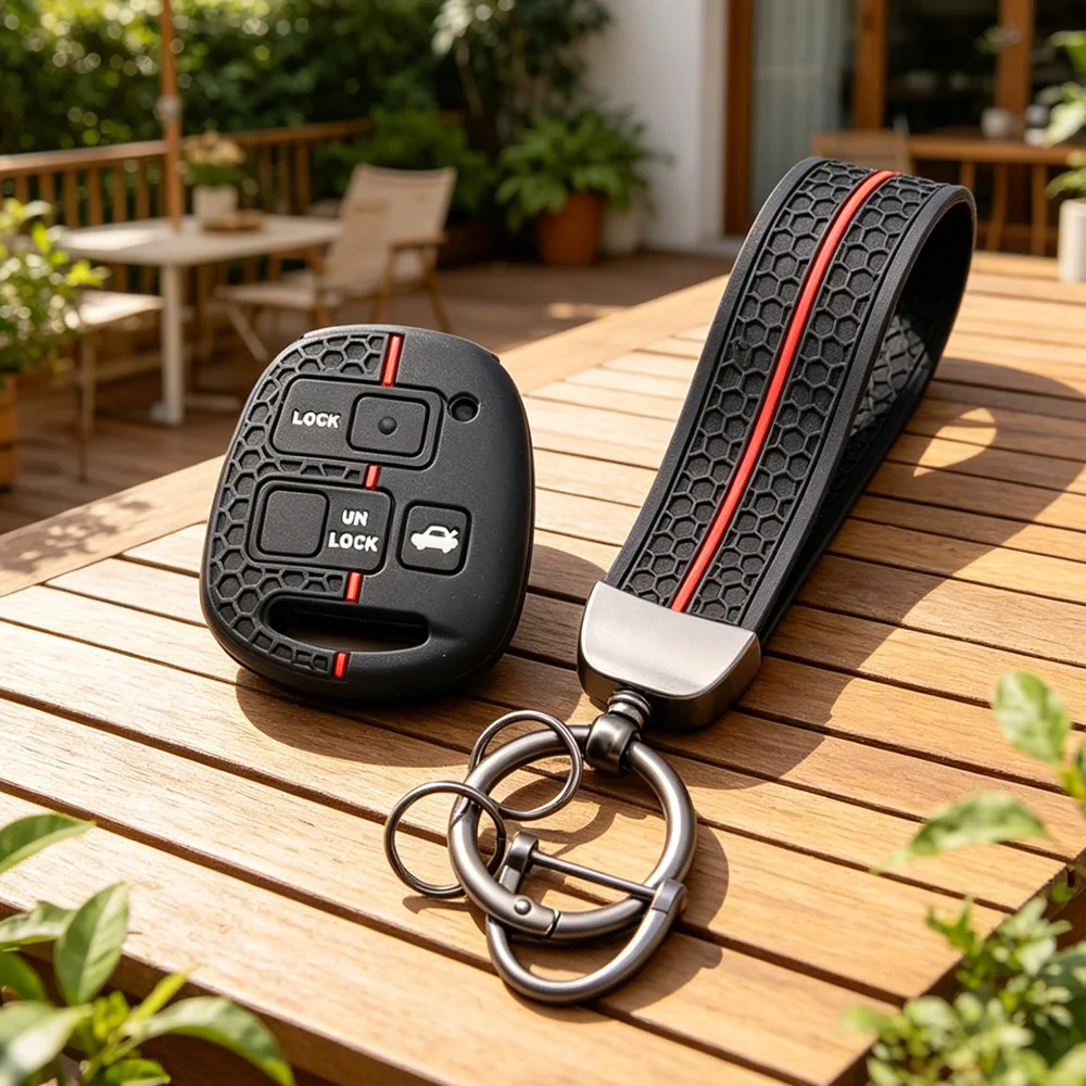 Silicone Car Key Cover Case For Toyota Avensis Camry Corolla For Lexus 3 Buttons Remote Key Jacket Fob Case Car styling
