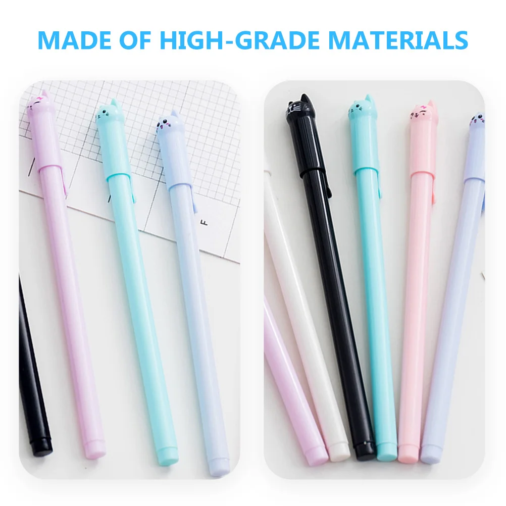 18Pcs Adorable Cat Pens Multi-Function Writing Pens Smooth Nib Design Materials Practical Gift for Friends