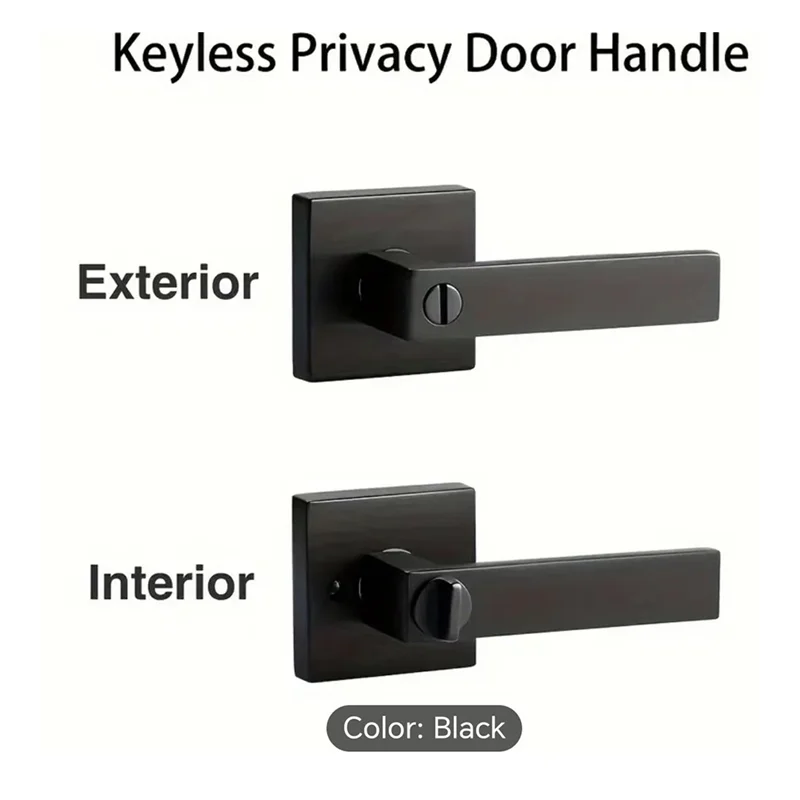 Door Lever, Keyless Interior Door Knobs, Privacy Door Lever Locksets for Bedroom Bathroom, Modern Door Handles