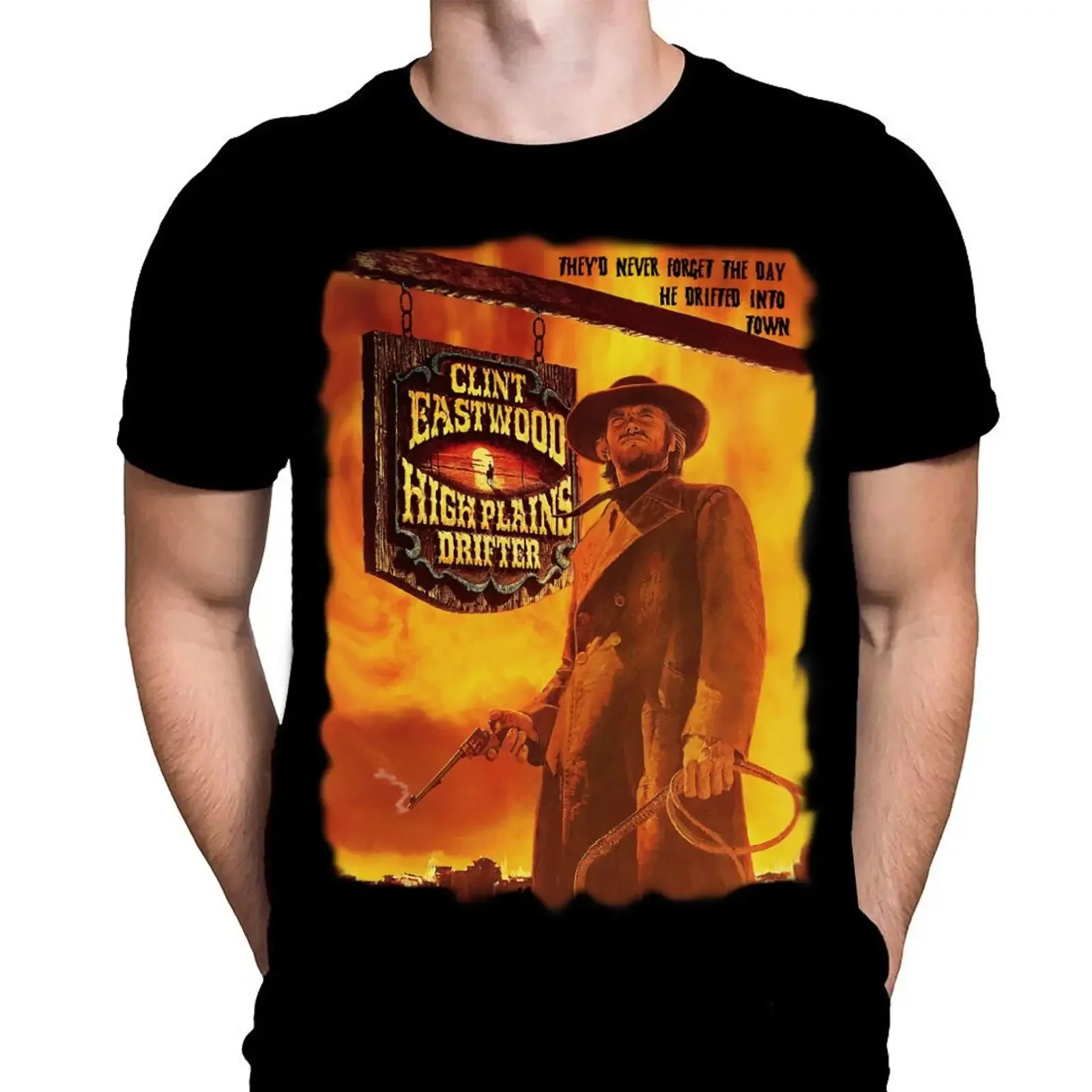 HIGH PLAINS DRIFTER Black T Shirt Sizes S 5XL Classic Spaghetti Western vintage Washed Comfortable Casual Stylish