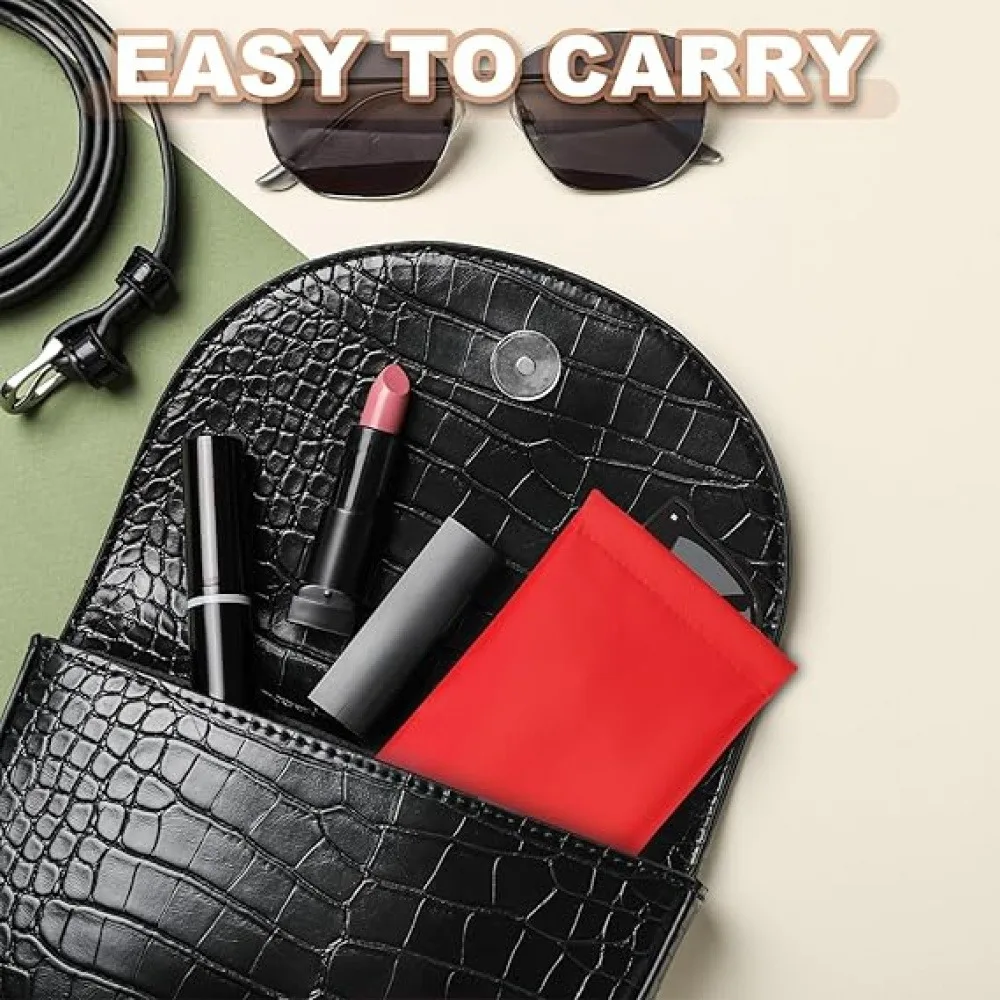 3 Pack Multi-Use Storage Pouch, PU Leather Small Organizer Bag for Glasses, Makeup Brushes, Watch, Jewelry, and Accessories, Soft Lined Travel Case for Purse, Handbag, and Backpack (Random Colors)
