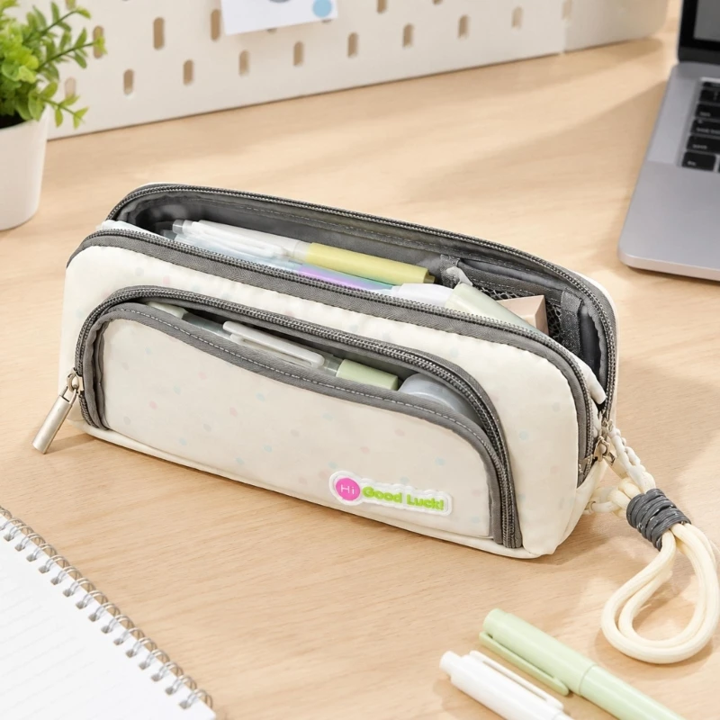 Large Capacity Pencil Case with Divided Storage Compartment for Pencils, Erasers, Drawing Tools, and Writing Supplies K1KF