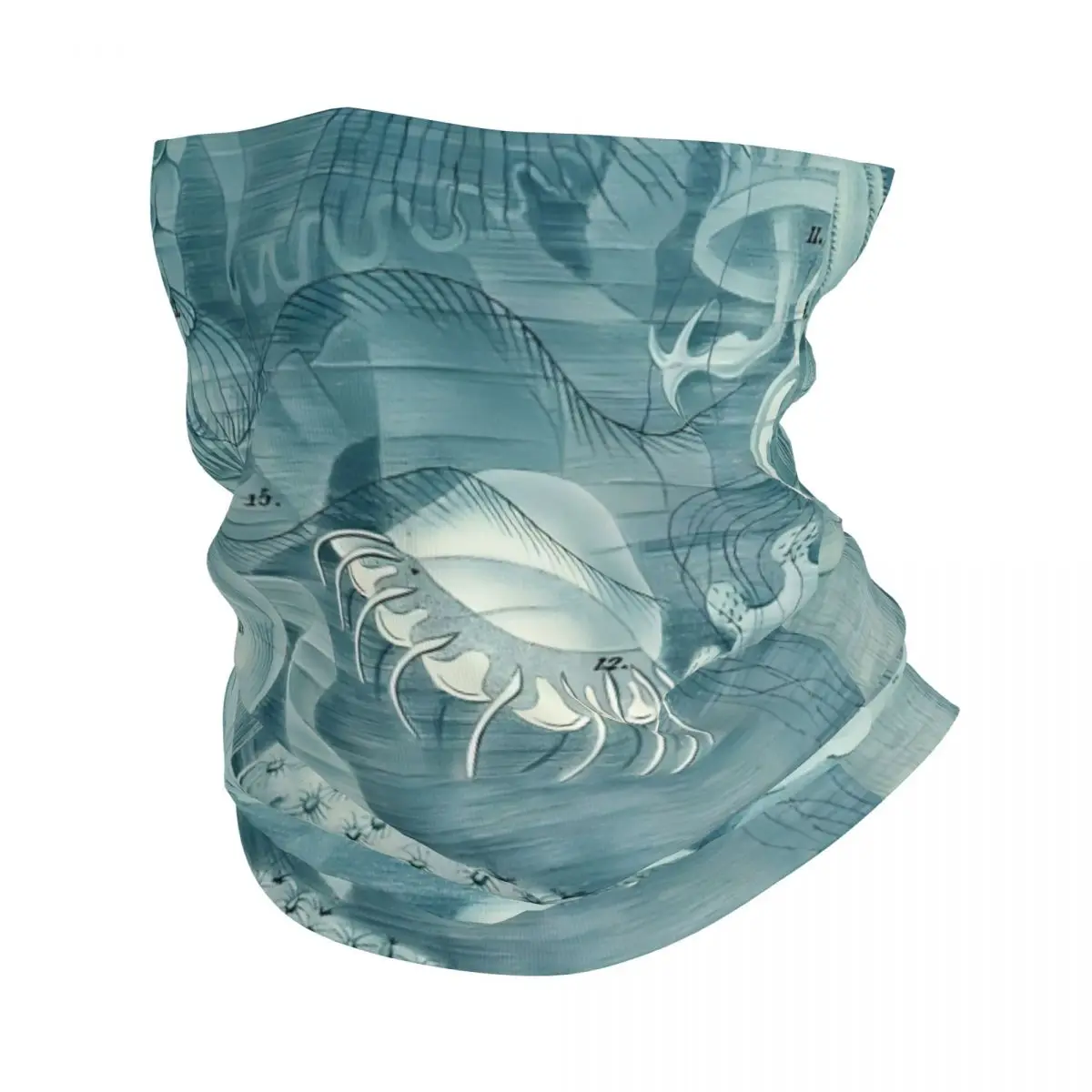 Blue Jellyfish And Coral Thin Wrap Scarf Bandana Neck Gaiter Face Cover Headband