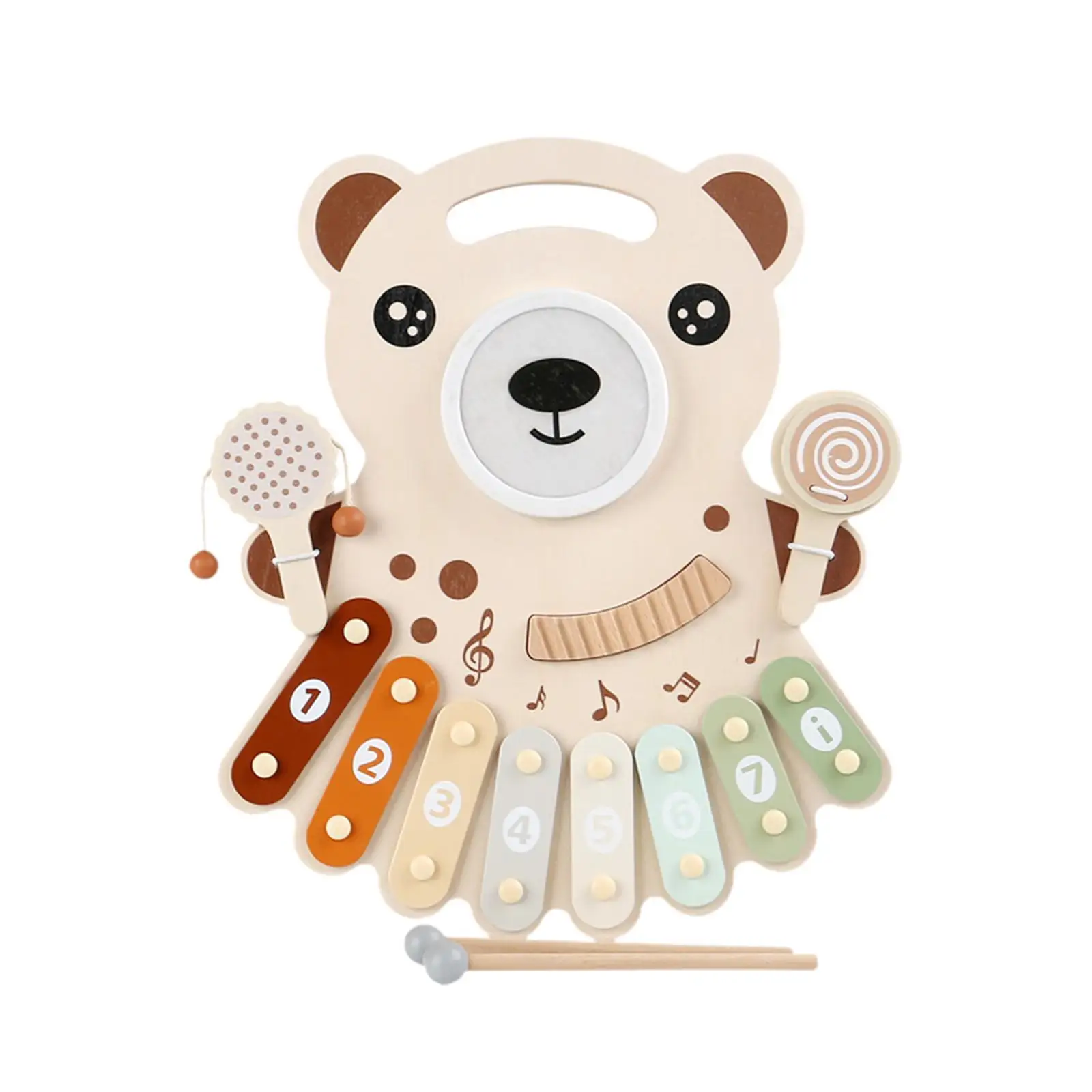 

Baby Wooden Musical Toy Xylophone for Kids Interactive Multifunctional Developing Educational Toy Xylophone Drum Set for Baby