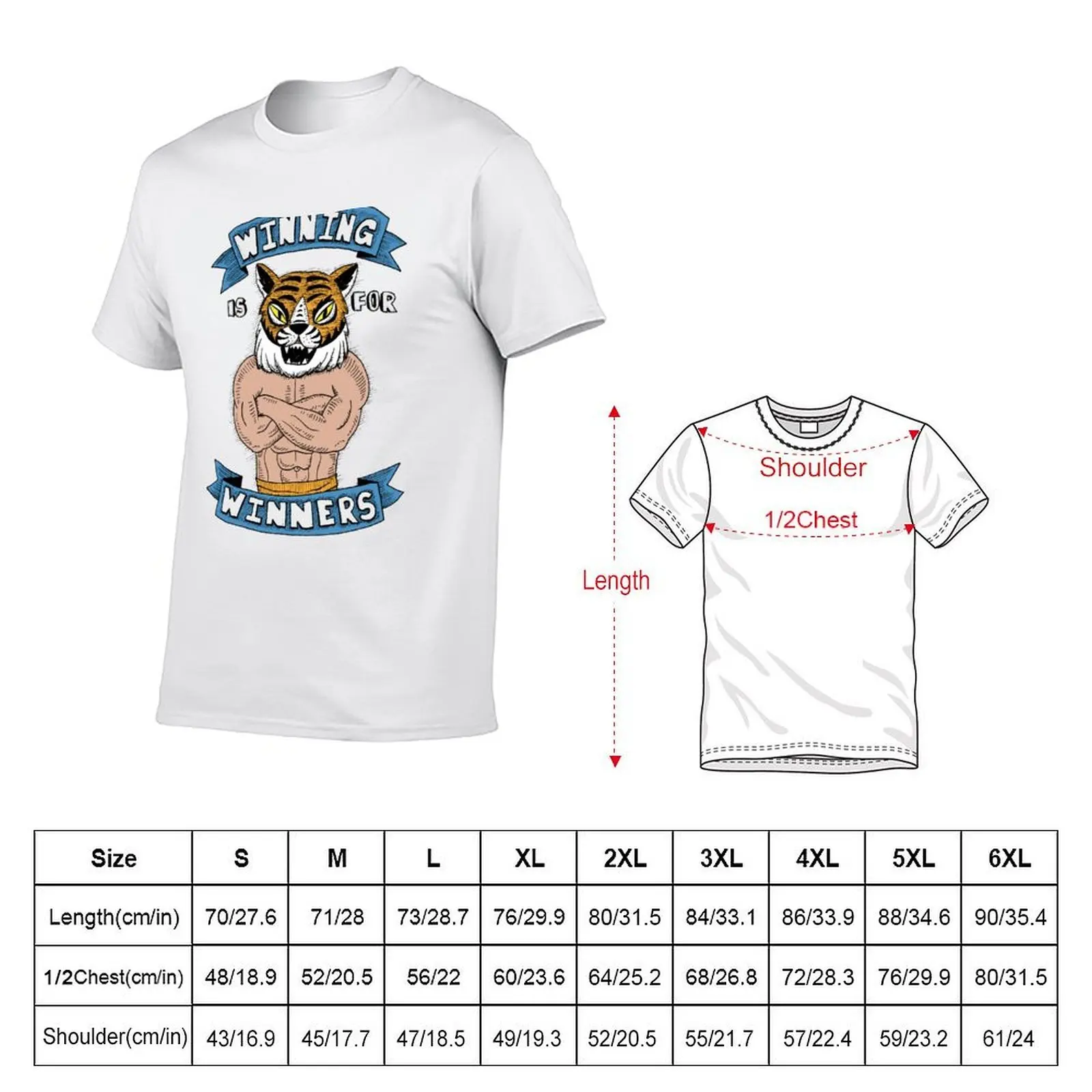 تي شيرت تايجر مان فوز دائمًا تي شيرت للرجال جرافيك مضحك رجل تي شيرت قطن أنيمي تي شيرت كبير الحجم