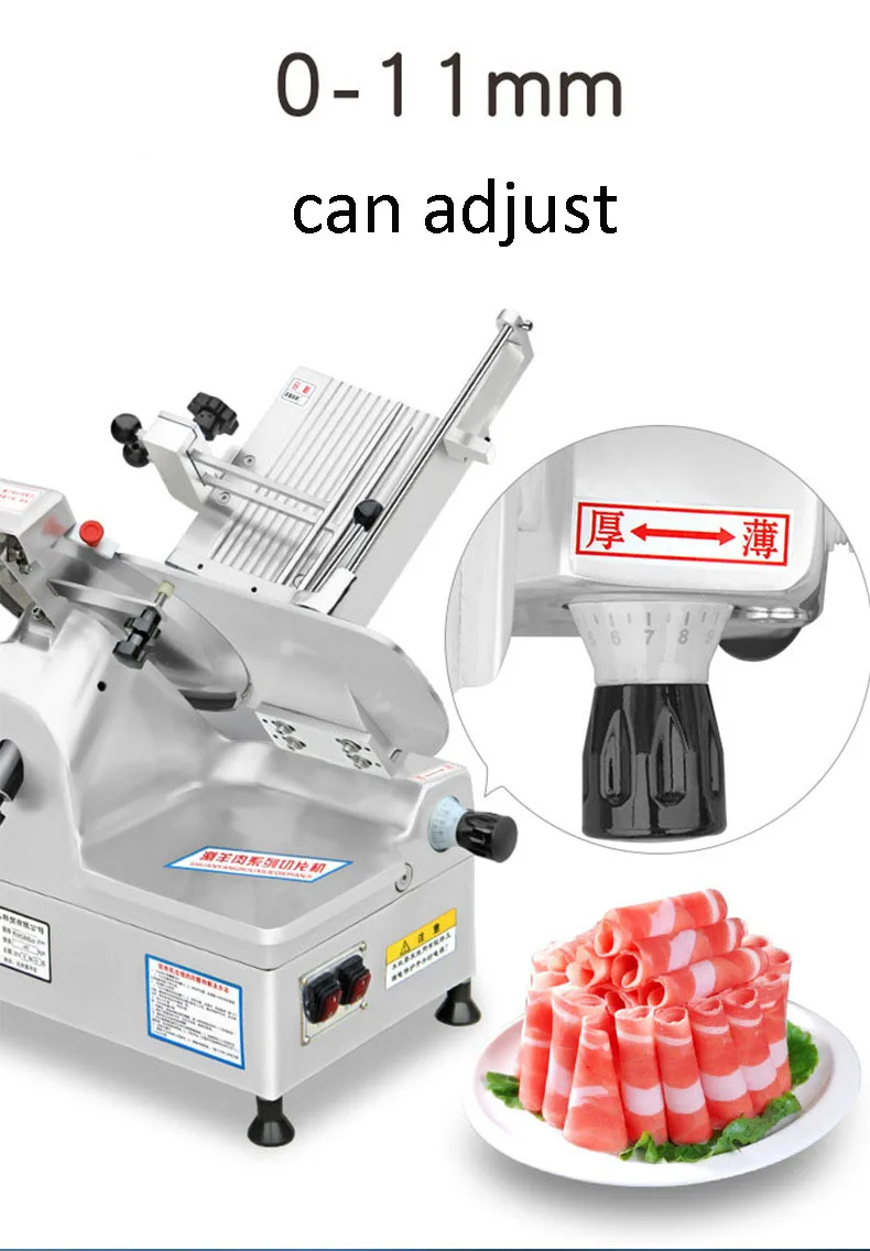 Popular Electric Frozen Meat Slicer Commercial Beef Mutton Roll Cutting Machine Ham Meat Chopper Equipment Adjustable Thickness