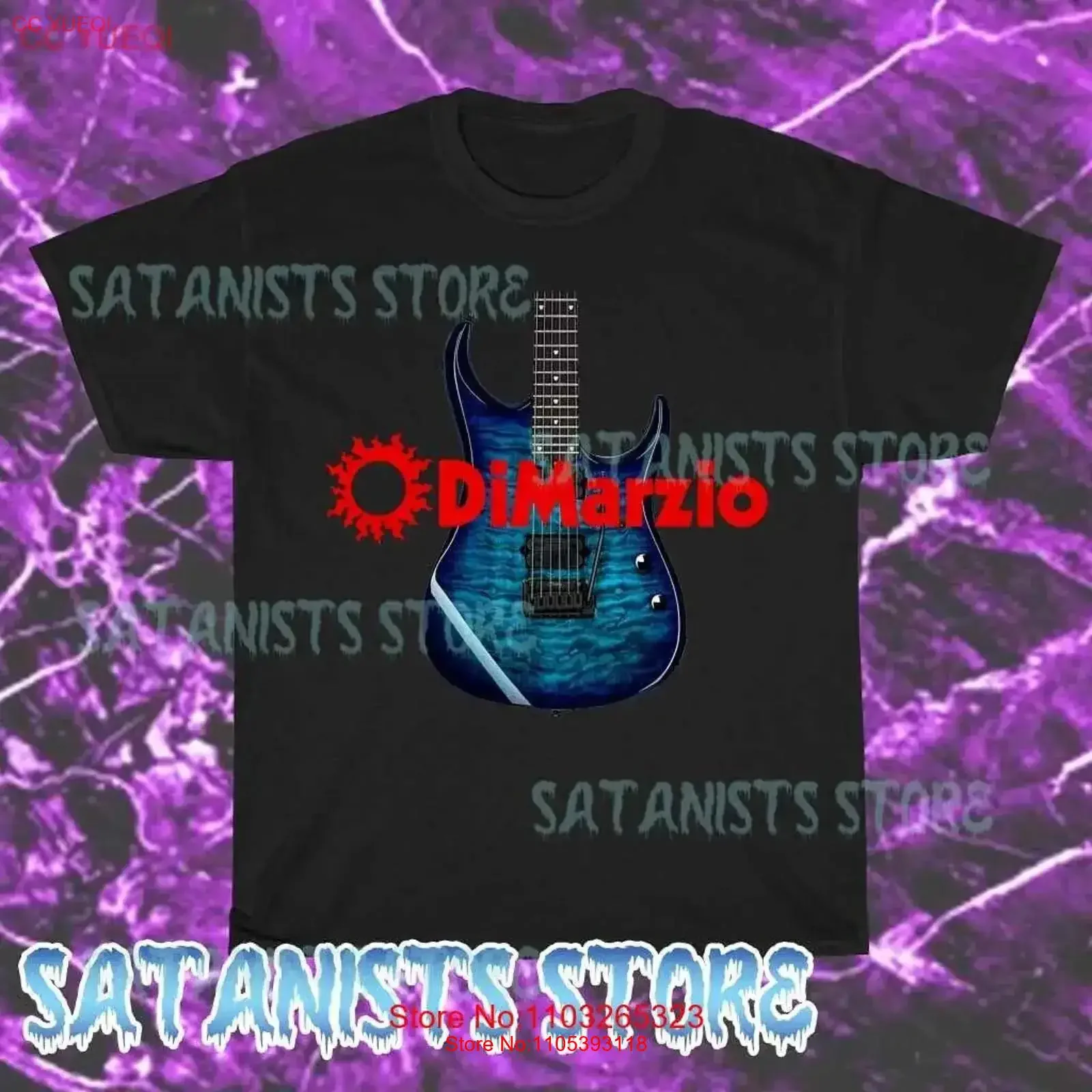 Nueva camiseta negra con logotipo de DiMarzio Di Marzio Guitars, divertida, talla S a 5XL, estilo vintage, ropa de calle lavada, moda elegante