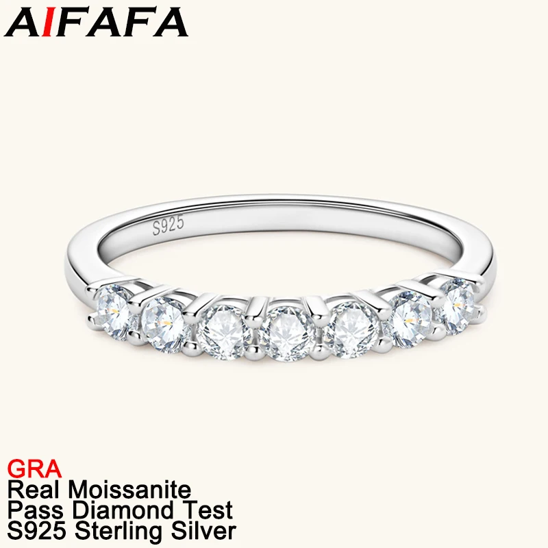 AIFAFA-anillos de moissanita de Color D Real de 0,7 quilates para mujer, joyería fina de plata pura S925 de alta calidad, probador de diamante de paso GRA, 100%