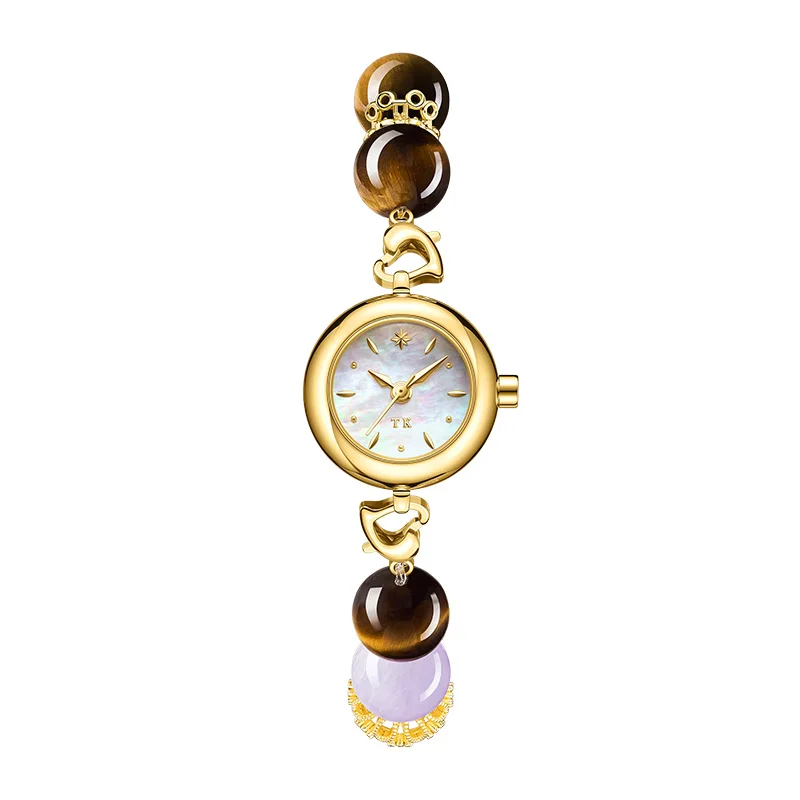 TK Golden Sun Series Tigers Eye Bracelet Watch Necklace Set Light Luxury Holiday Gift Birthday Gift