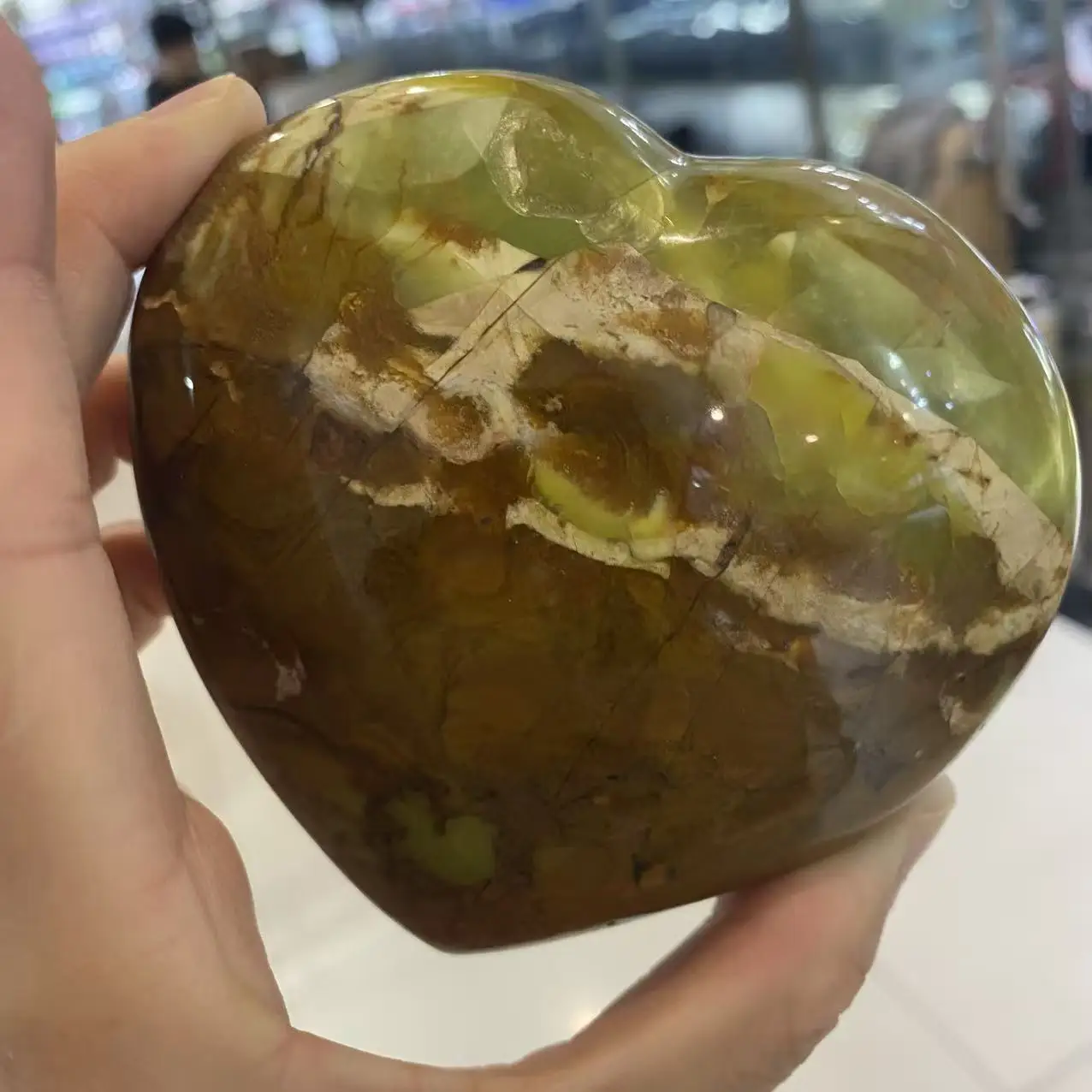 Natural Green Opal Crystal Quartz Heart,For Spiritual Communication, Home Aquarium Decoration, Purification Divination, Meditat