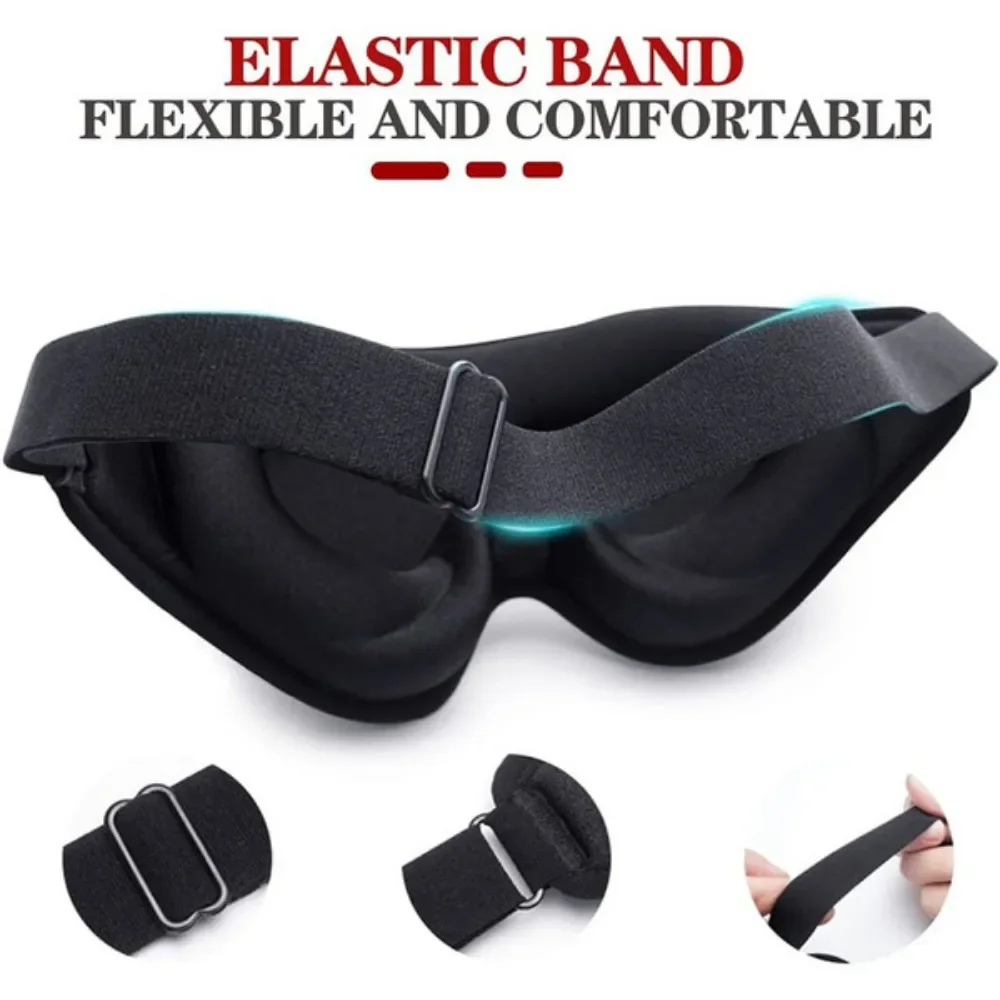 3D Blackout Sleep Eye Mask for Men and Women Adjustable Strap Breathable Soft for Travel Meditation Nap