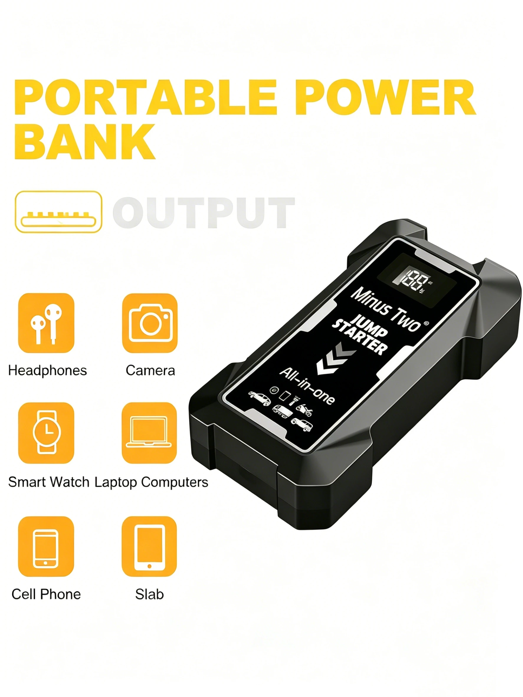 

150PSI Car Jump Starter with Air Pump Auto Battery Booster Portable Charging Power Bank
