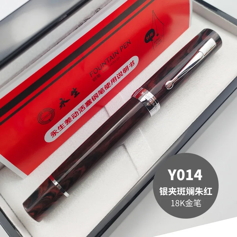 

Перьевая ручка с поршнем Wingsung 600, наконечник из 18-каратного золота 8 # Длинное наконечник для ножа, шлифовальный серебряный зажим, ручка из натурального каучука Ebonite Cumberland