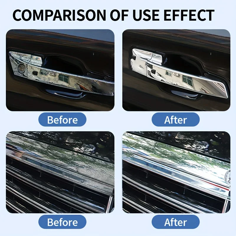 Restaurador de brillo cromado para ventanas de automóviles y superficies metálicas: pasta eliminadora de óxido y pulidora, elimina manchas y oxidación, restaura