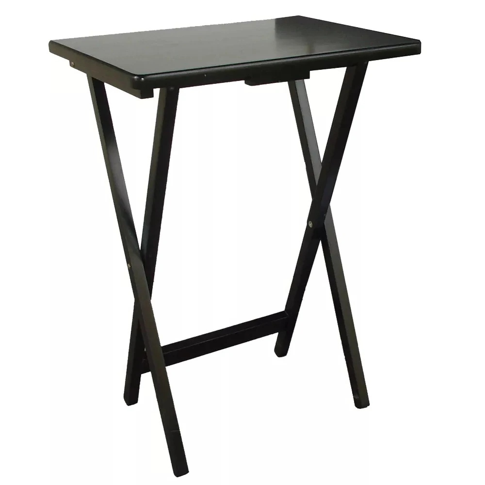 

Folding TV Tray Wood,Rectangle Portable Wooden Dinner Tray Table,Cute Foldable Side Table Small,Black or Light Brow,15"x19"x26"