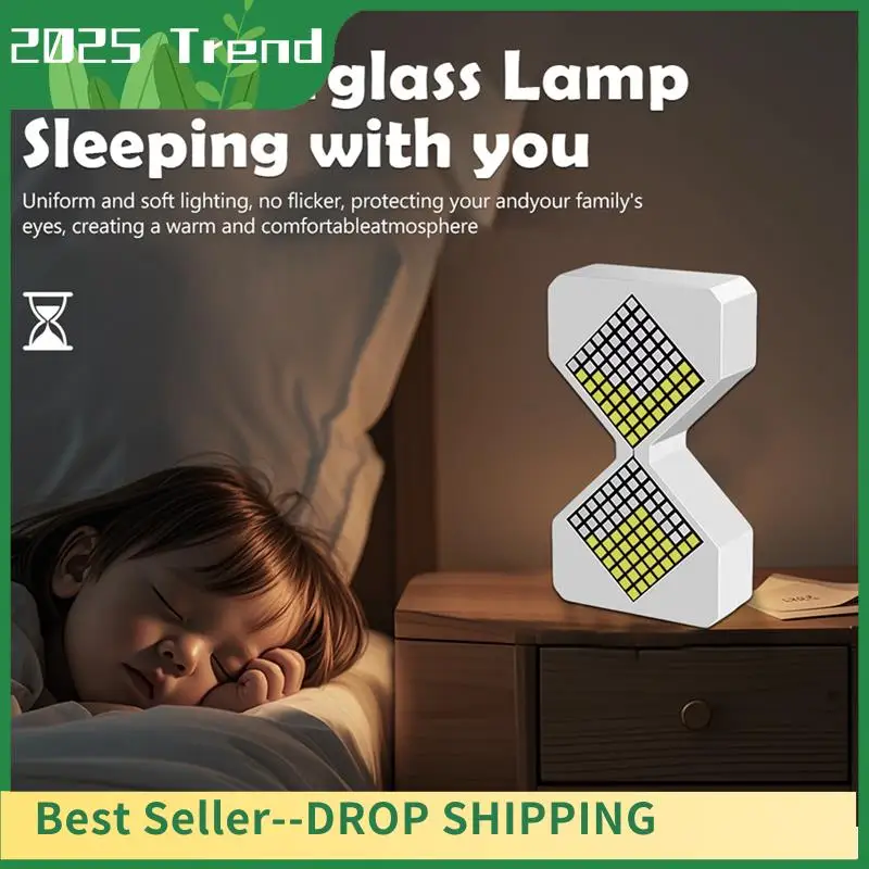 AD33 HOT Dynamic Cube LED Digital Hourglass Night Light With Gravity Timer - Perfect For Sleep Enhancement