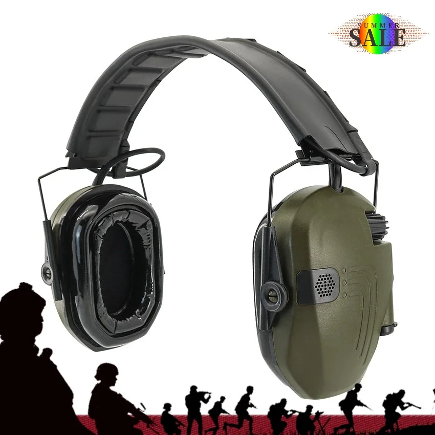 

Tactical Headset for Outdoor Sport Shooting Hearing Protection Electronic Safety Earmuffs NRR 23dB with Gel Ear Cushions