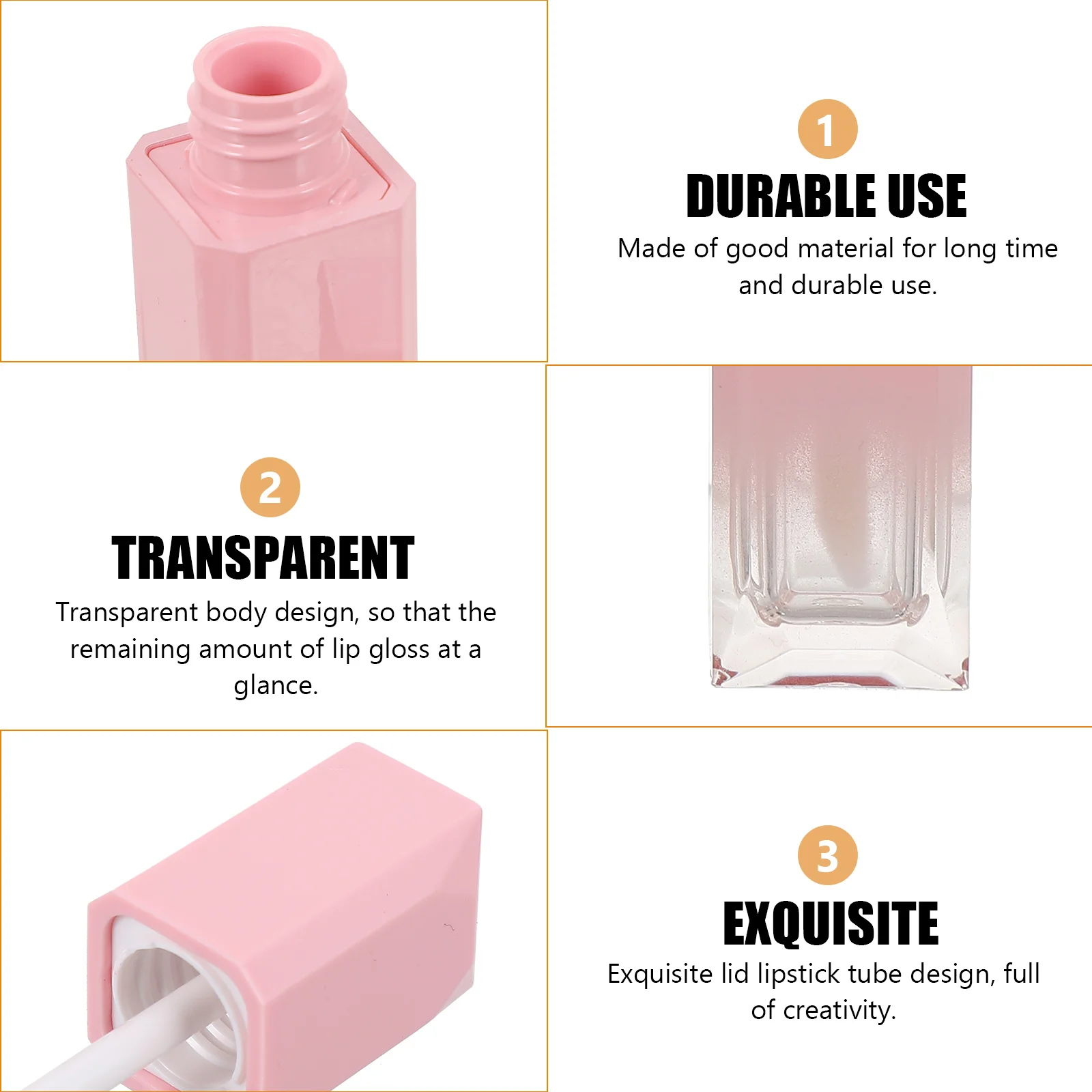 12Pcs Empty Lip Gloss Tubes Premium DIY Container for Lip Color Gel Honey Holder Travel Size Refillable Plastic Tube