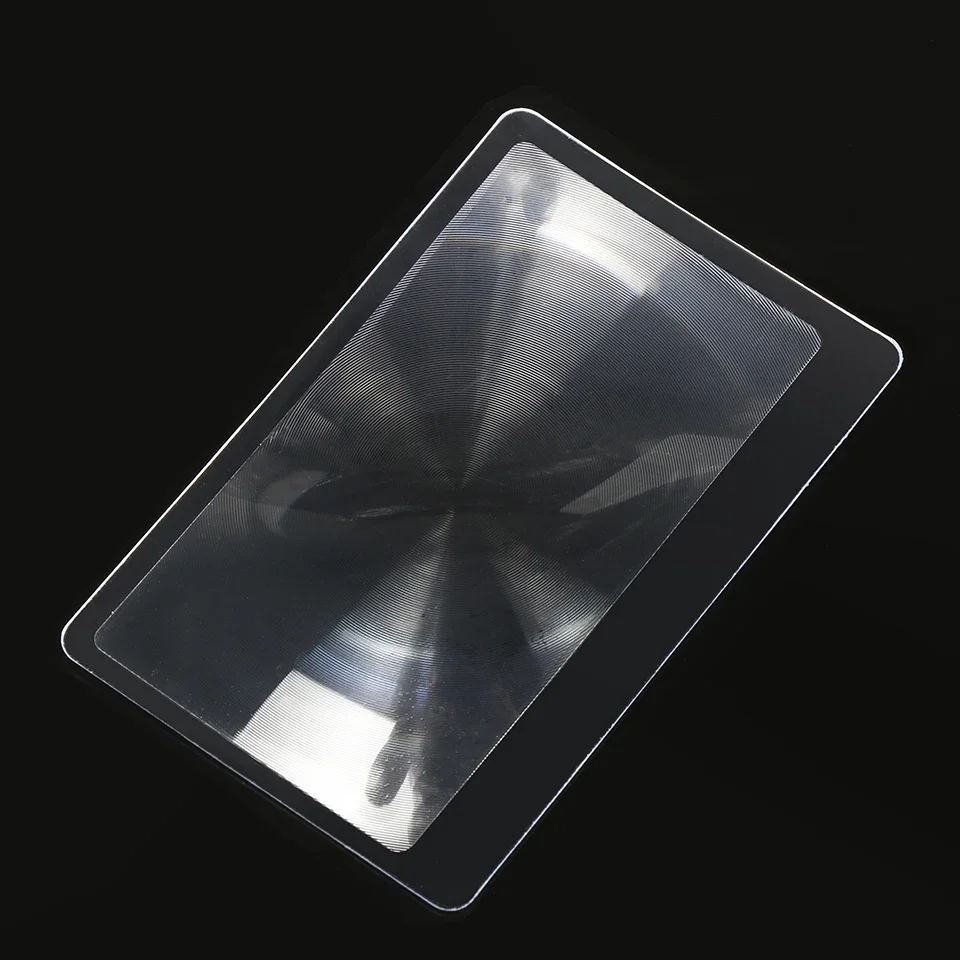 10 Stück Kreditkartenförmige Lupen, 3-fache Vergrößerung, transparente Lupe, Fresnel-Linse, aus Kunststoff. – Detail 3