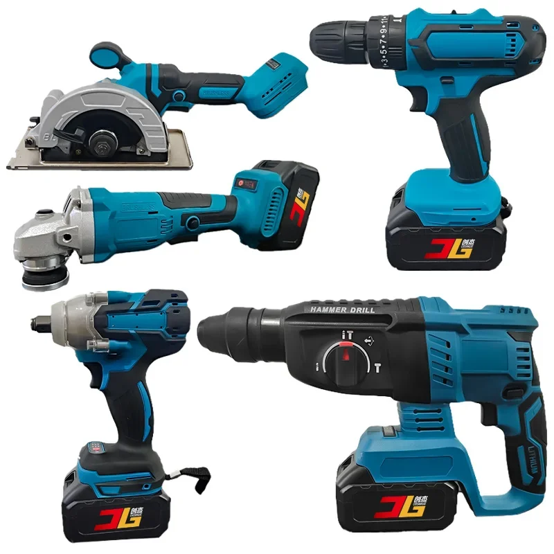 Original brand new！5 in 1 Electric Cordless Brushless Impact Drill Wrench Reciprocating Saw 21v Combination Kit Set