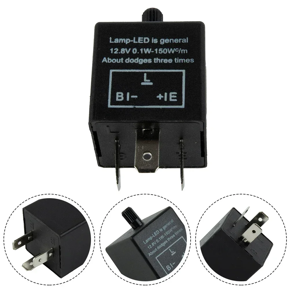 

Motorcycle 12V Universal Adjustable Turn Signal Hazard LED Flasher Relay CF14 3Pin JL-02 Fix Fast Hyper-Flash