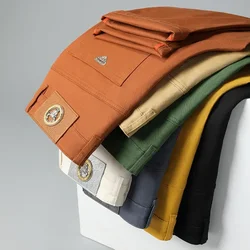 Seven-Color Stretch Jean Men's Trendy Wild Simple 97% Cotton High-End Slim-Fitting Small Straight Casual Men's Clothing Trousers
