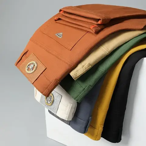 Seven-Color Stretch Jean Men's Trendy Wild Simple 97% Cotton High-End Slim-Fitting Small Straight Casual Men's Clothing Trousers