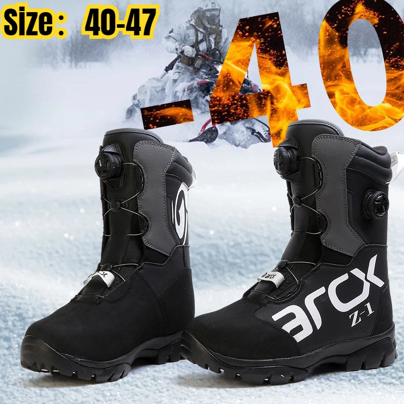 ARCX Winter Motorcycle Snowmobile Boots Men's Riding Off-road Ware-resistant Racing Shoes Thermal Lining Waterproof Moto Gear