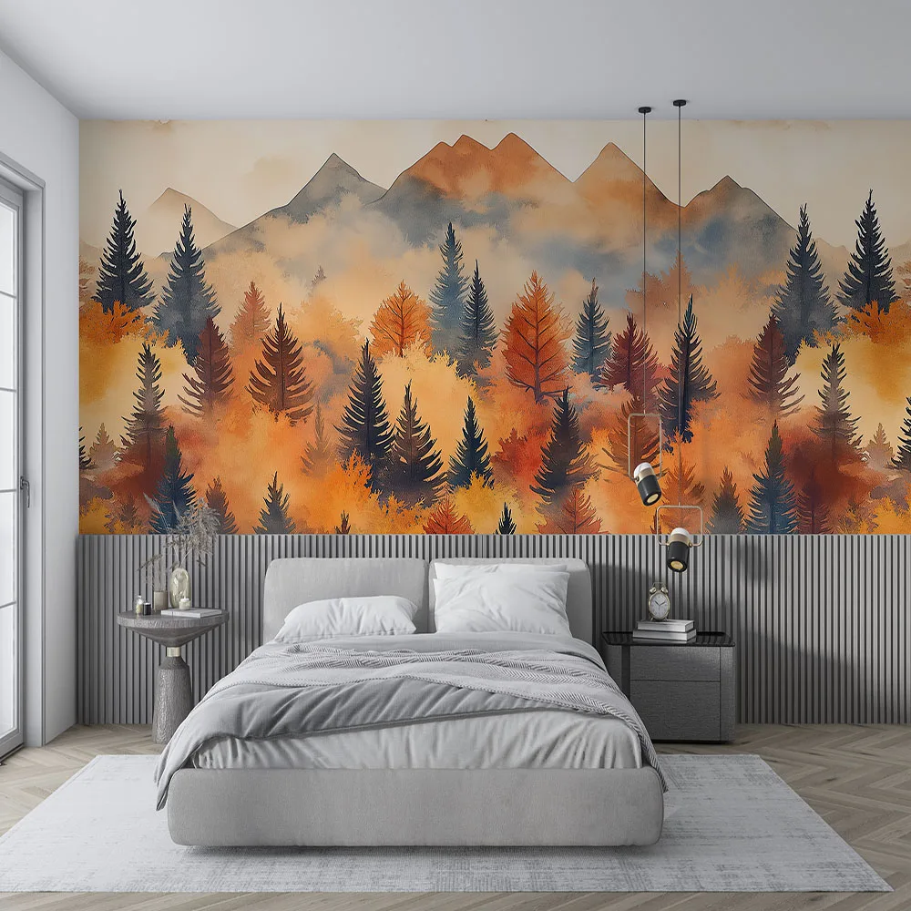 Customized 3D Wallpaper Mural Medieval Retro Jungle Oil Painting Background Wall Decoration Wallpaper