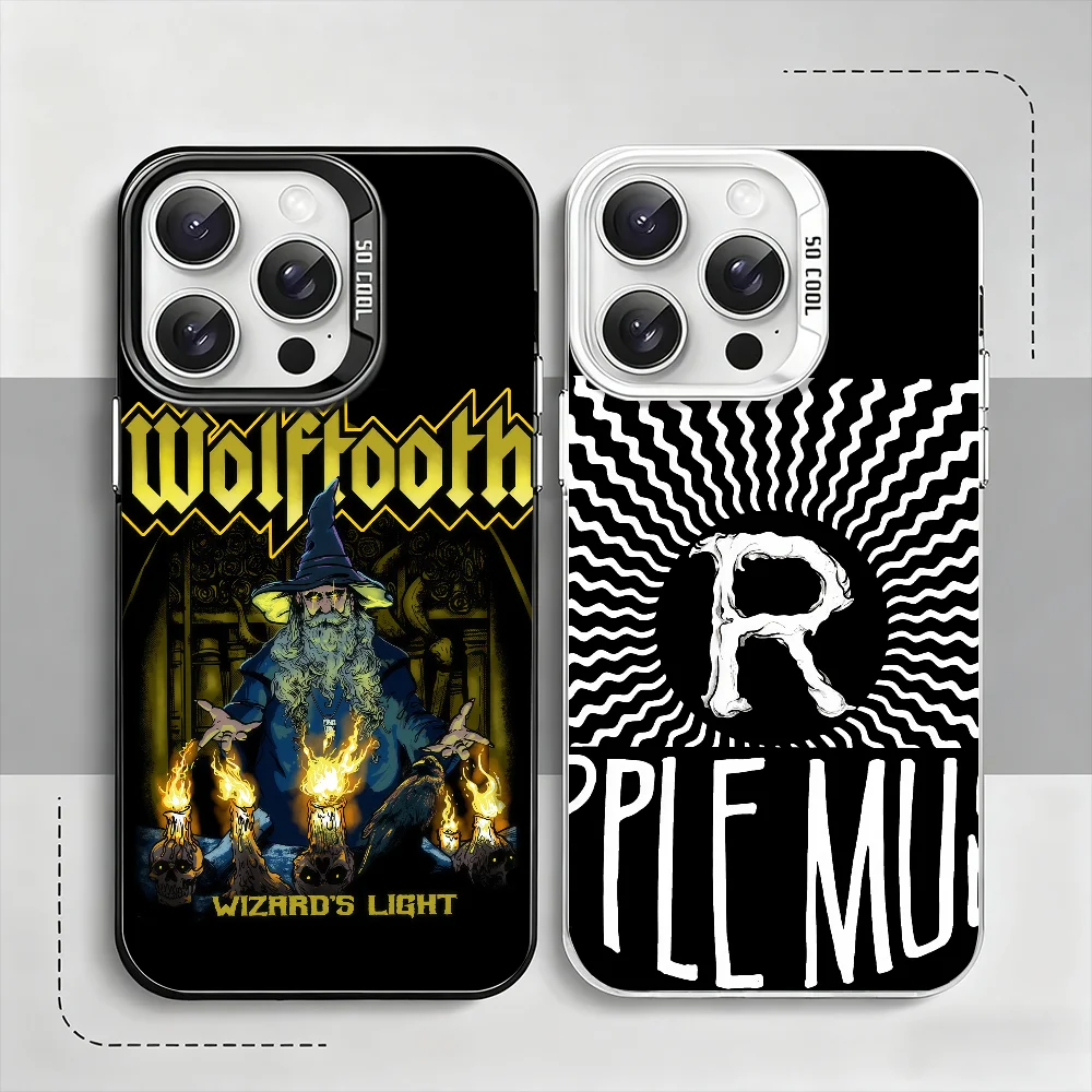 

W-Wolftooth band Wizard's Light phone case For iPhone 12 11 13 14 15 16 17 Max Pro Plus Mini Protective IMD Color Cover