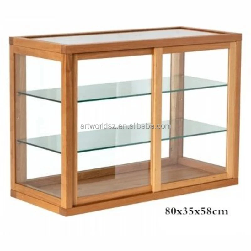 custom.Artworld Displays Store Glass Cabinet Solid Wood Transparent Dustproof Glass Cabinet Countertop Bread Cake Display Cabine