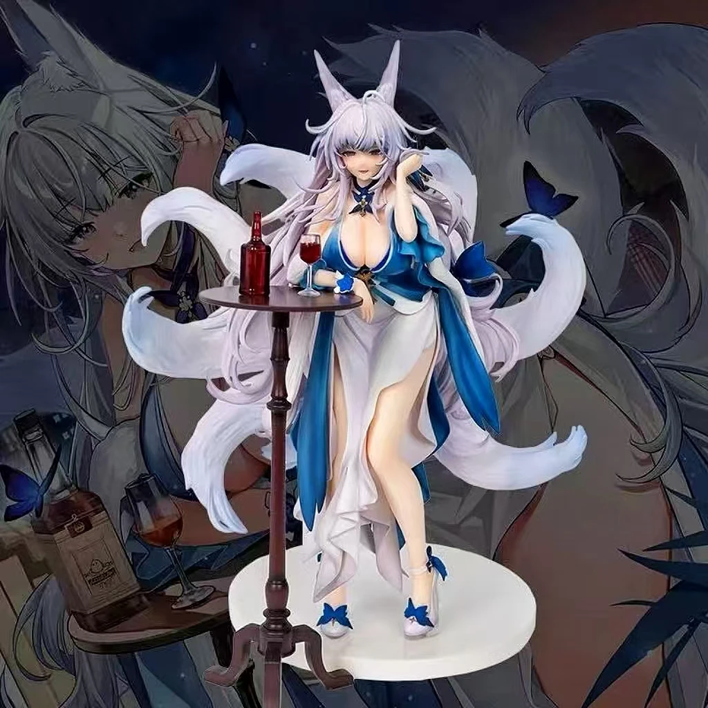 

В наличии 27 см Azur Lane Shinano Ten Nights Коллекционный орнамент из ПВХ, хвост, лиса, дракон, ballz, фигурки аниме, ремесленные игрушки, подарки