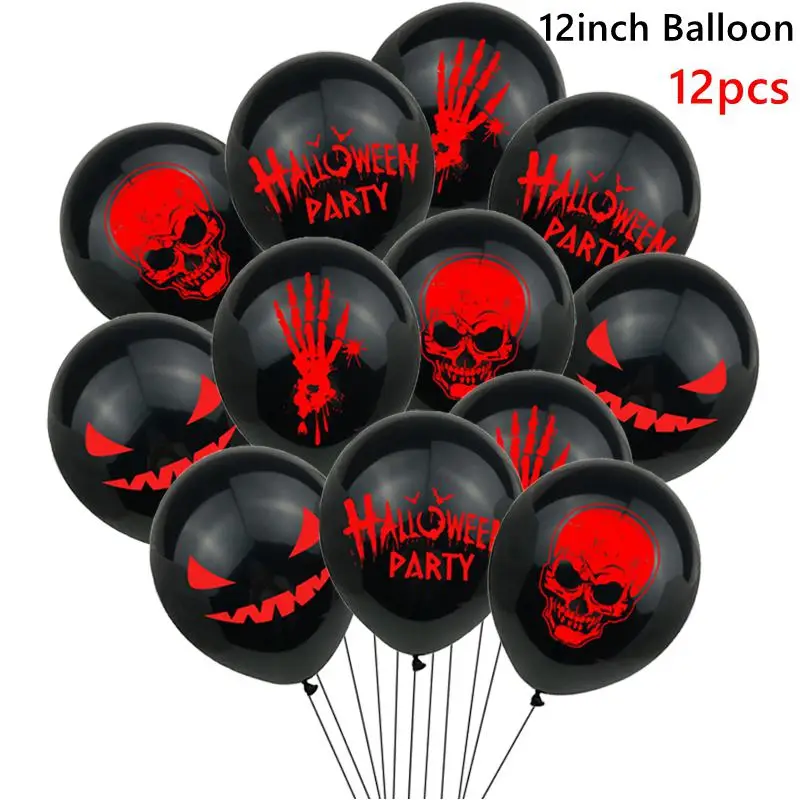 12 stks Halloween Ghost Ballonnen Spider Heks Vleermuis Pompoen Skelet Horror Happy Halloween Party Decoratie Carnaval Party Supply