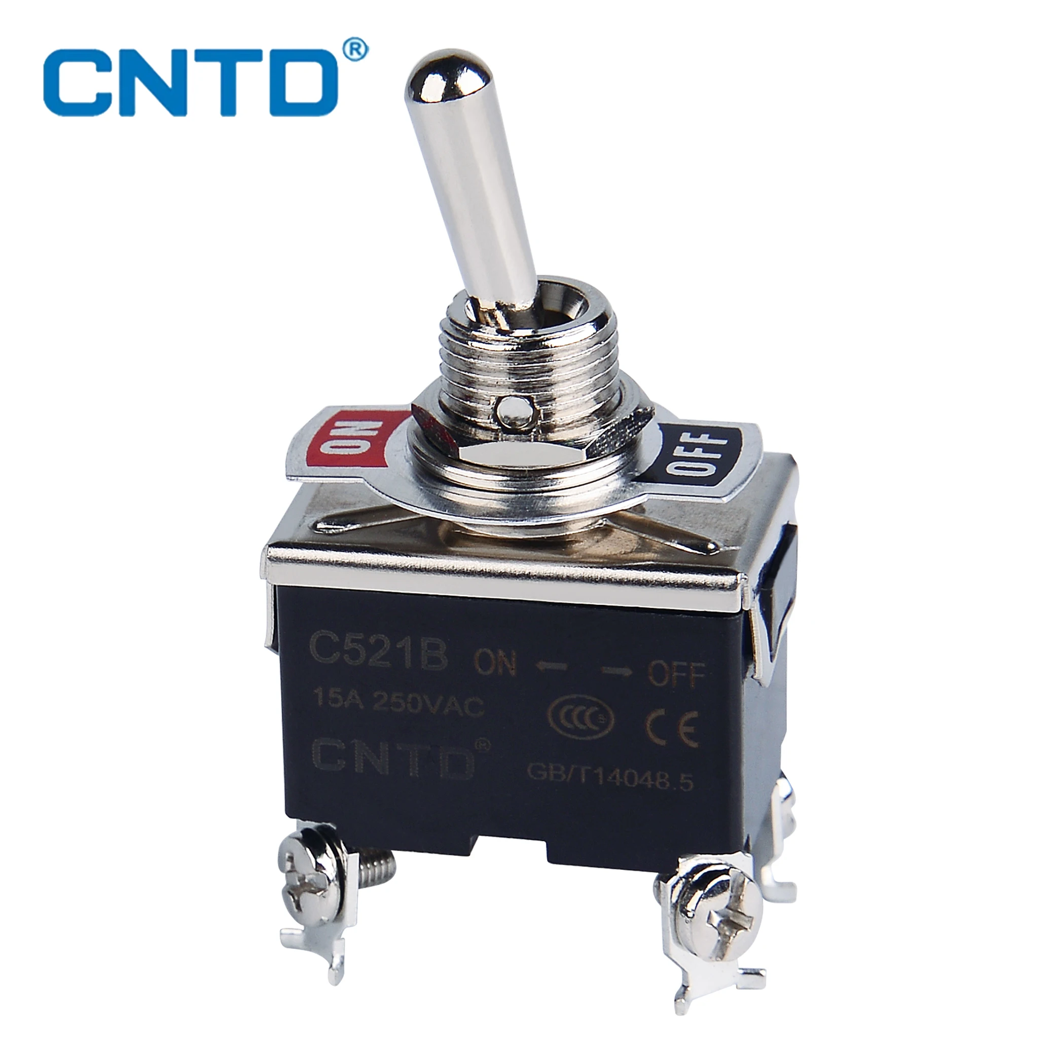 CNTD Self-locking Toggle Switch 15A 250VAC C5 Series Single Pole Double Pole Switch And Rainproof-cap