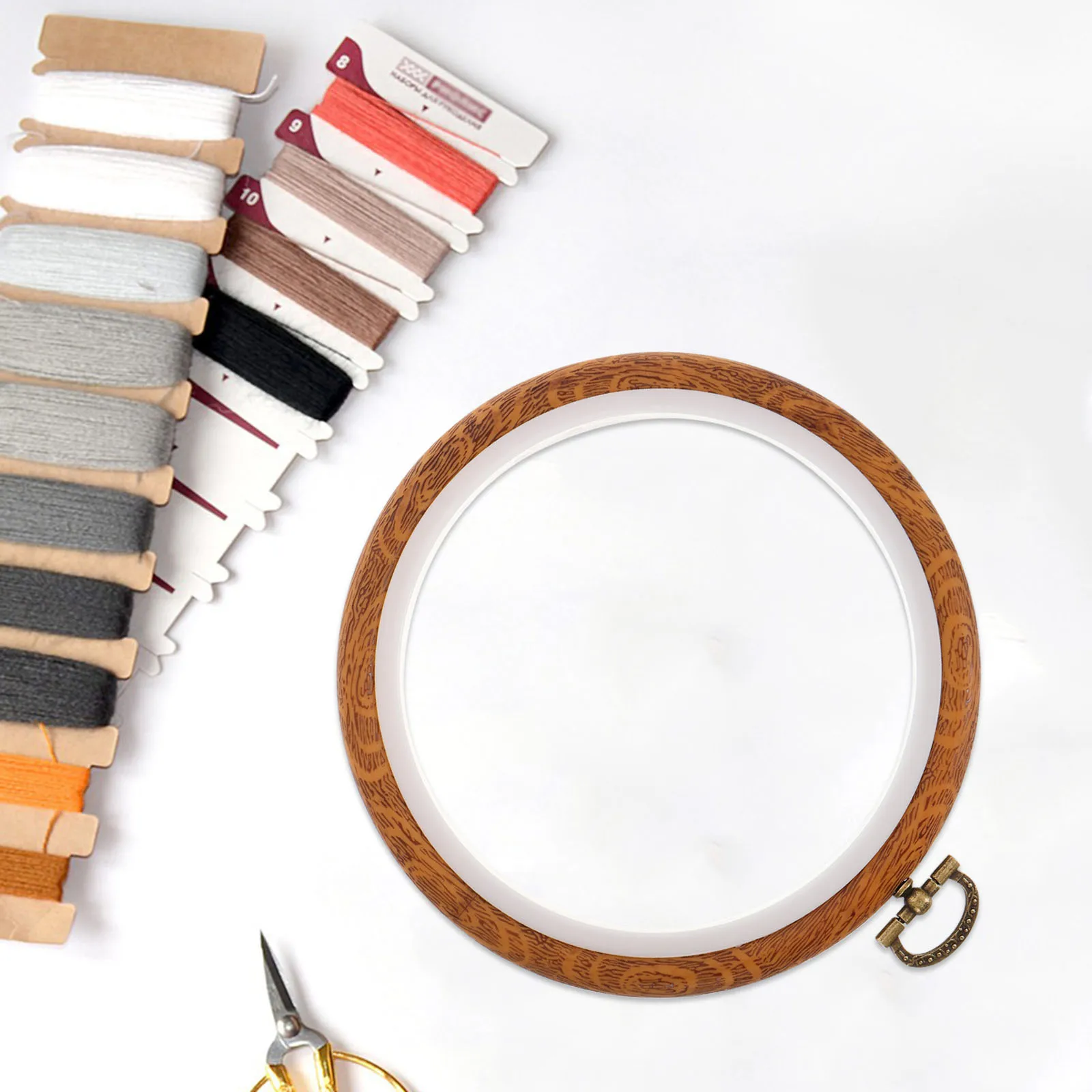 10PCS Embroidery Hoops Cross Stitch Frames Plastic DIY Handiwork Circle Decorations Traditional Sewing Supplies