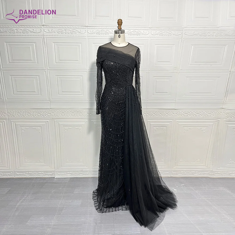 Elegant Dubai Arabia Nude Mermaid With Overskirt Luxury Evening Dresses Gowns 2024 For Women  Beaded Sequins Wedding Party