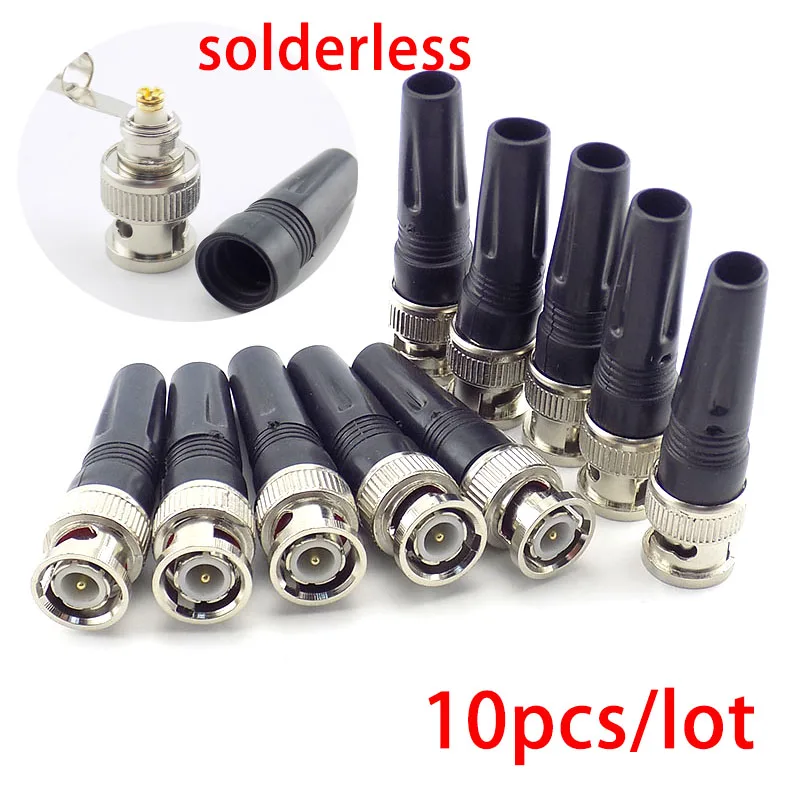 10PCS Surveillance BNC Connector Male Plug Adapter for Twist-on Coaxial RG59 Cable for CCTV Camera Video/AUDIO Connector