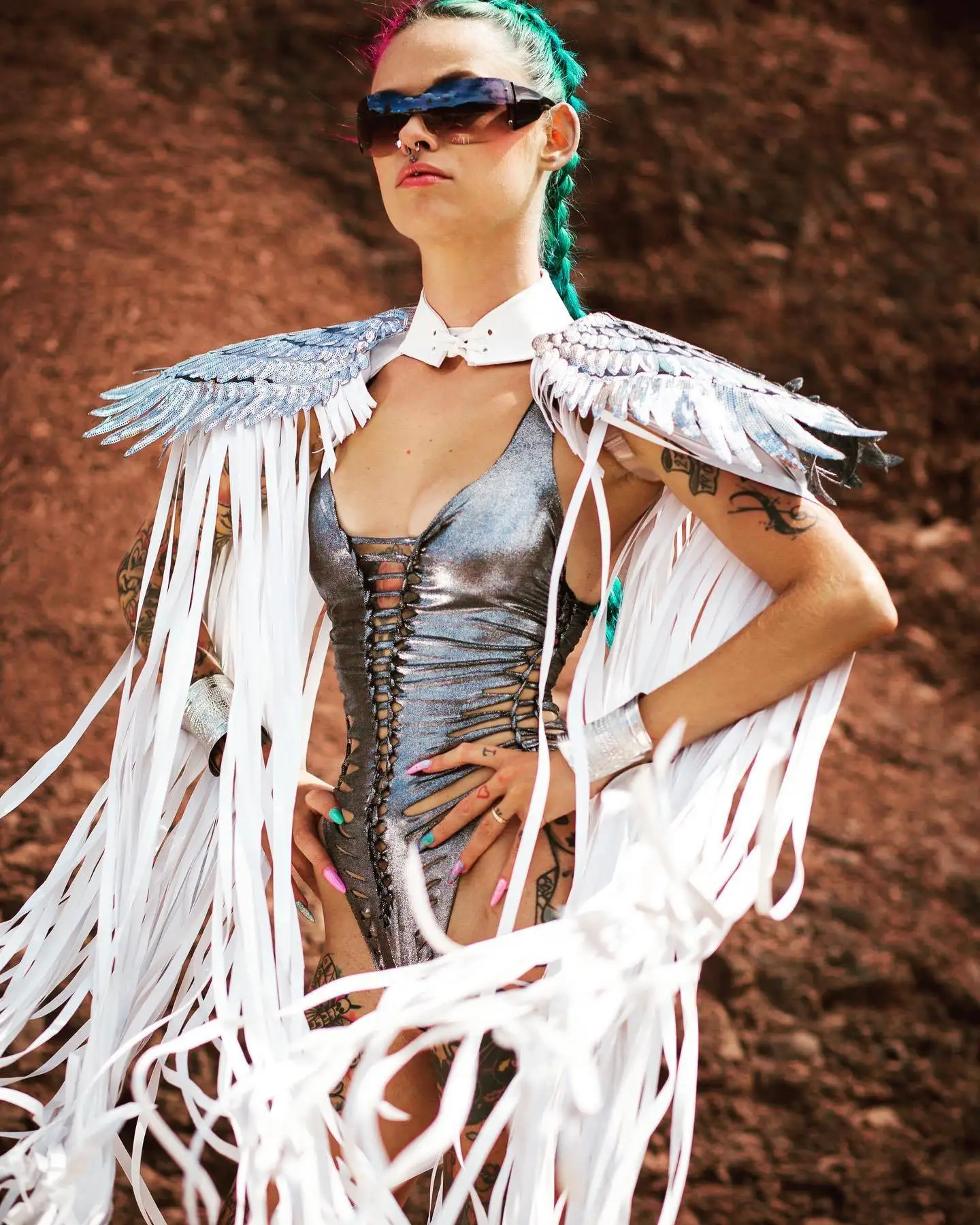 

Sparkly Wing Fringe Tassel Patchwork Shawl Women Vintage Cosplay Cape Ponchos Bohemian Cardigan Cloak Boho Capes Streetwear 2024