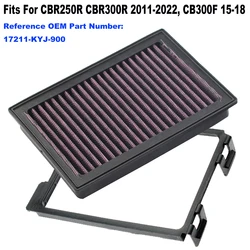 High Flow Air Cleaner Element Air Filter For Honda CBR250R 2011-2013 CBR300R 2014-2022 CB300F/ABS 2015-2018 Ref.OE 17211-KYJ-900