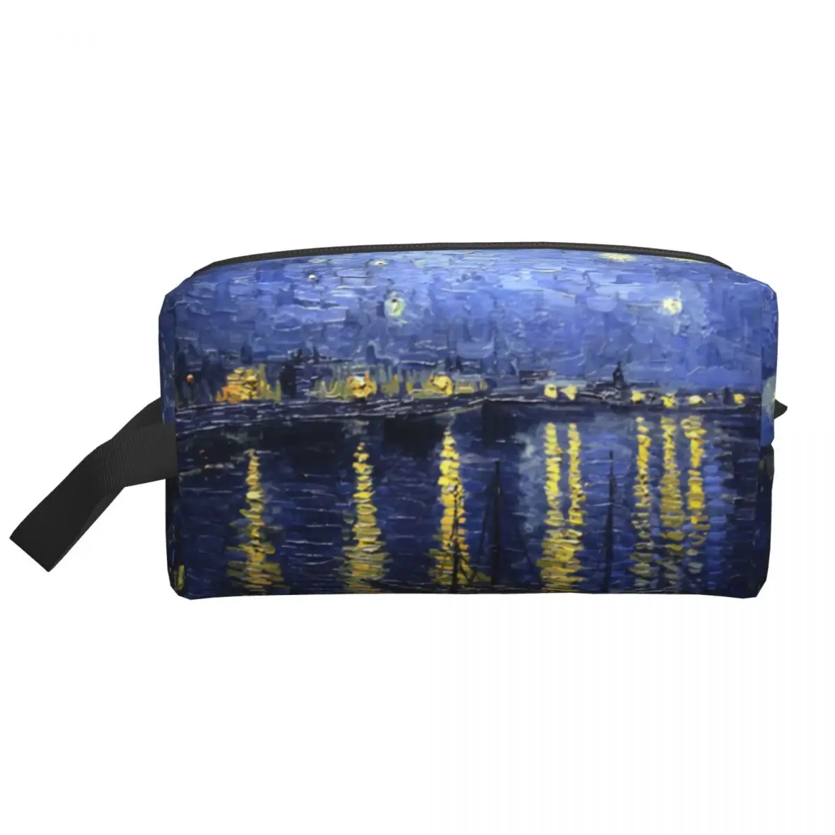 Custom Van Gogh Starry Night Travel Cosmetic Bag for Over The Rhone Makeup Toiletry Organizer Ladies Beauty Storage Dopp Kit