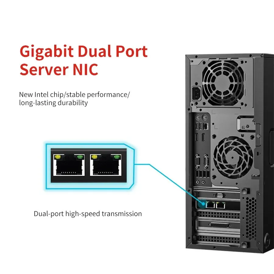 Ammtoo ชิป I226 Gigabit Ethernet 2พอร์ต PCI Express การ์ดเครือข่าย10/100/2500Mbps 2.5Gbps อะแดปเตอร์ LAN PCIe สำหรับพีซีปลายทาง